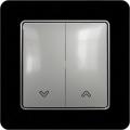 Sedna roller shutter switch (aluminium insert, black glossy frame)